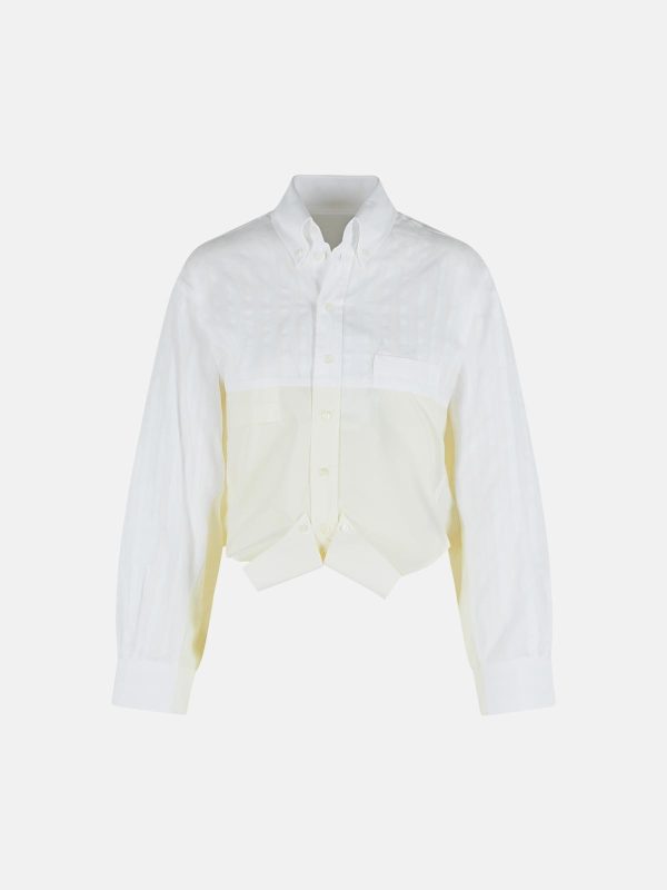 MM6 MAISON MARGIELA White Mirror Effect Cotton Poplin Shirt at VALICO
