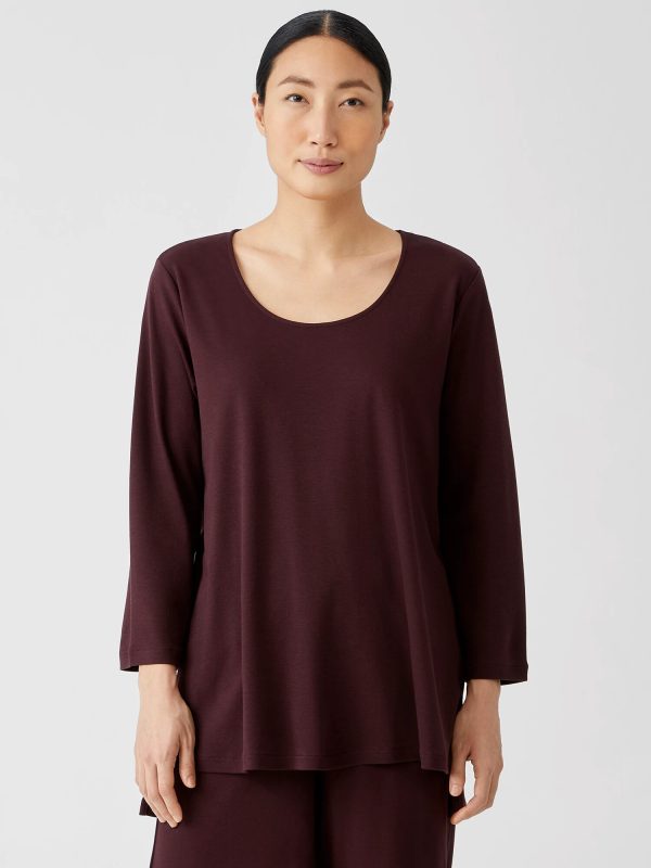 Cozy Organic Cotton Interlock U-Neck Top at EILEEN FISHER