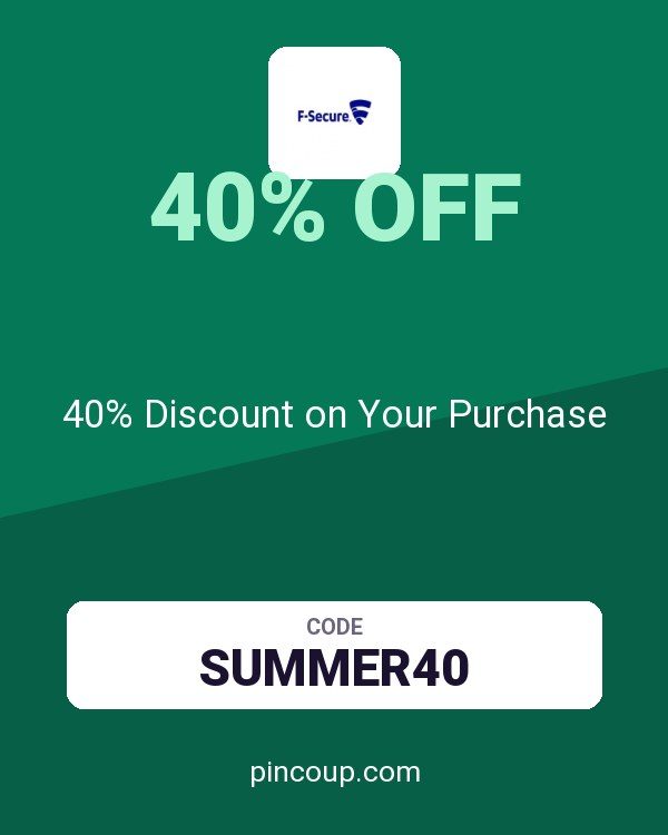 F-Secure | Internet Security & VPN coupon: 40% Discount on Your Purchase