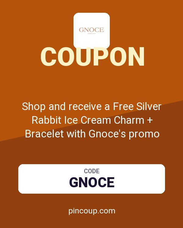 Shop and receive a Free Silver Rabbit Ice Cream Charm + Bracelet with Gnoce's promo code on your cart.