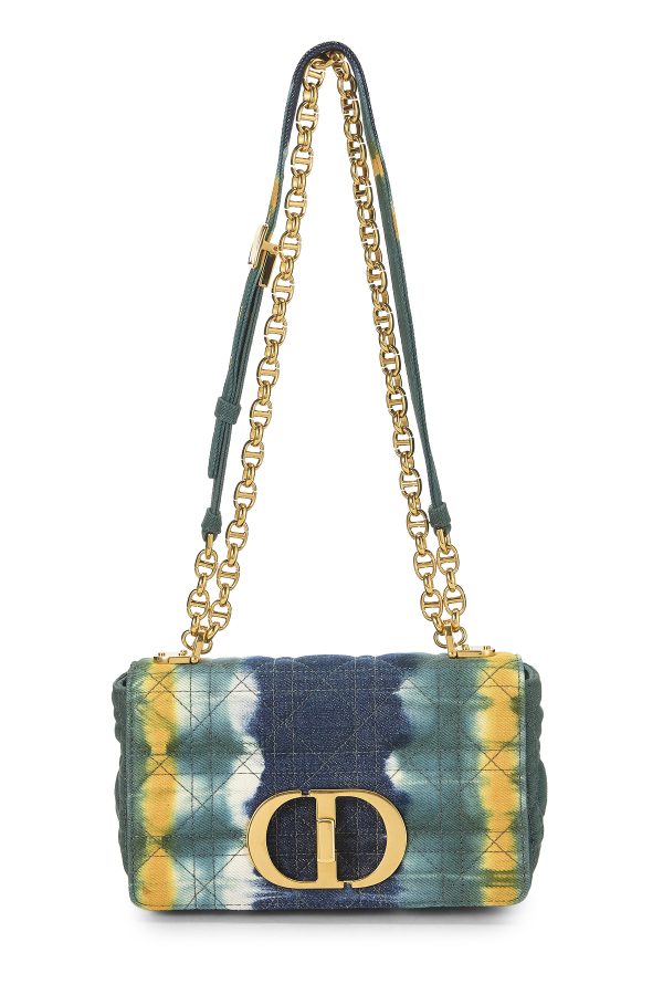 Women's Christian Dior Multicolor Cannage Denim Caro Bag Small in Multi Small at What Goes Around Comes Around