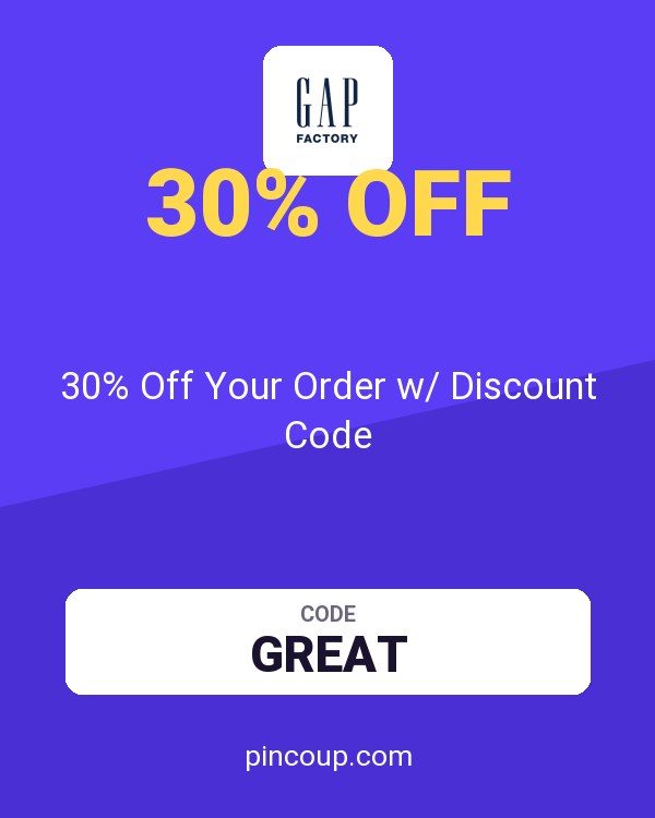 Gap Factory coupon: 30% Off Your Order w/ Discount Code