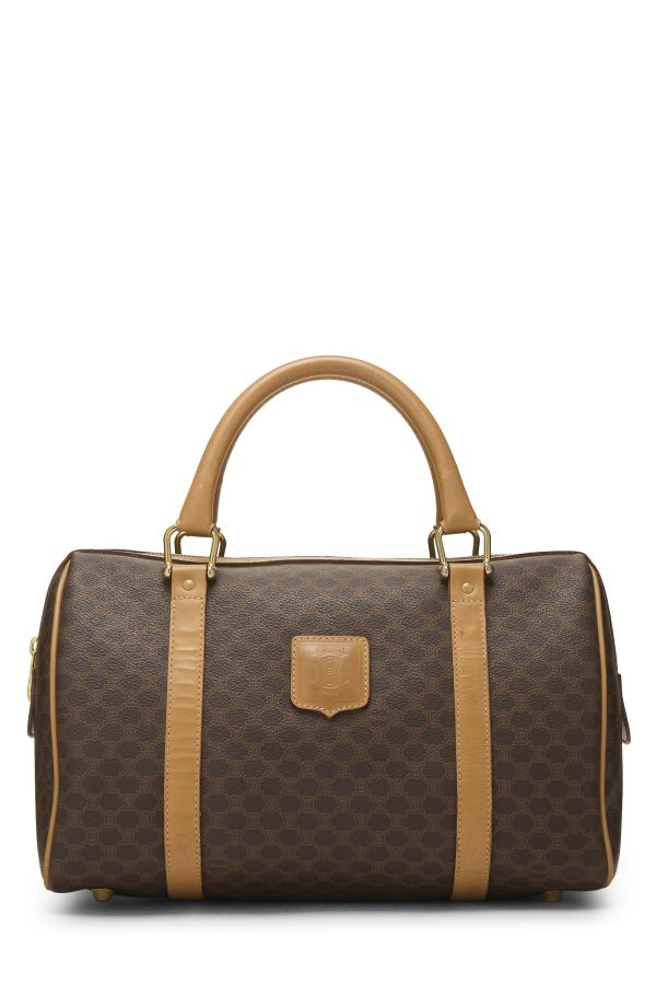 Women's Céline Brown Coated Canvas Macadam Handbag in Brown at What Goes Around Comes Around