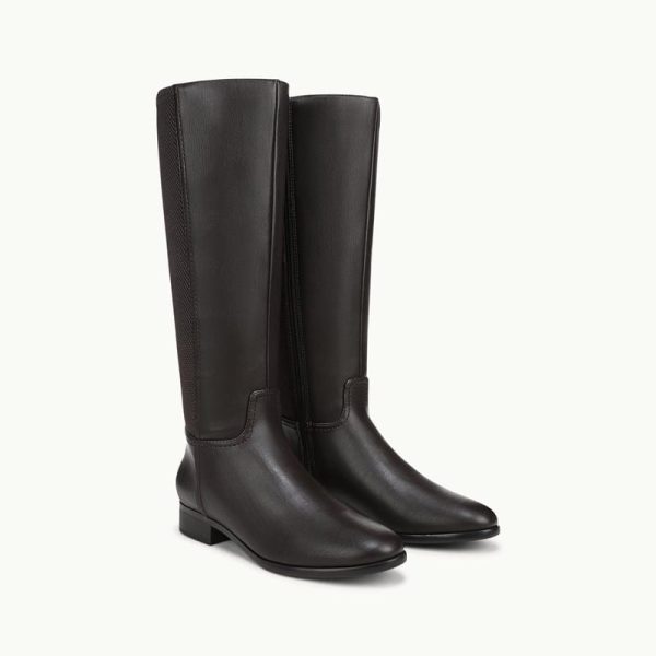 LifeStride Sarah Wide Calf Knee High Boot (Dark Chocolate Faux Leather) 6.5 M