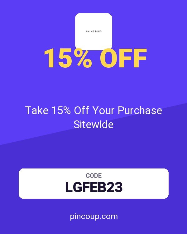 ANINE BING coupon: Take 15% Off Your Purchase Sitewide