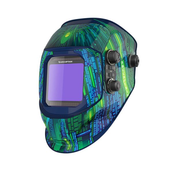 VisionMax X200 True Color Auto Darken Welding Helmet 3.94"X3.66" - Cyber City at Arccaptain