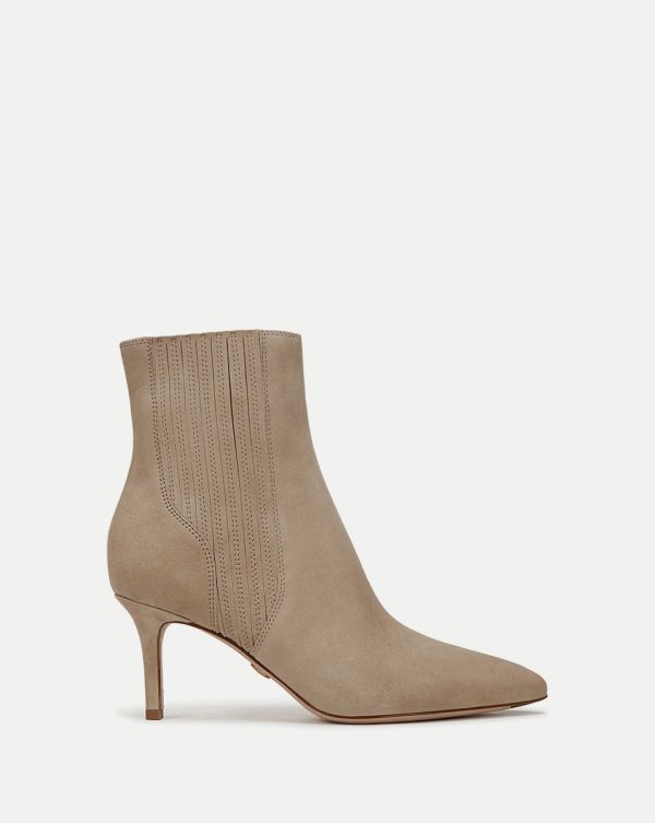 Veronica Beard Lisa Mid-Heel Ankle Boot Sand