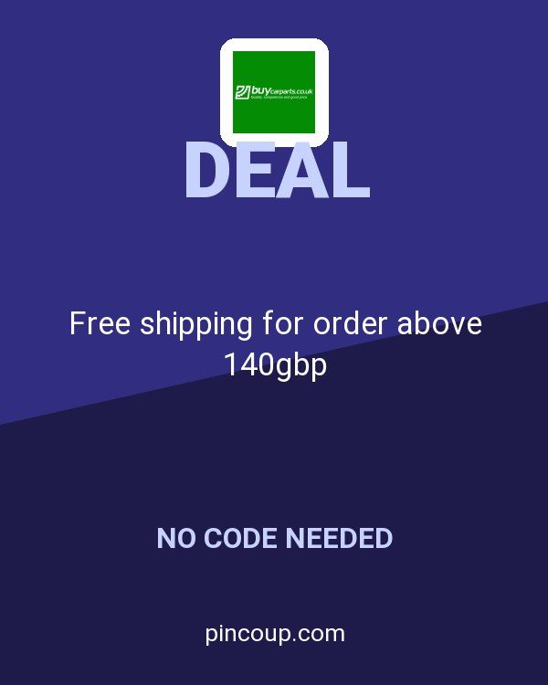 Buycarparts coupon: Free shipping for order above 140gbp