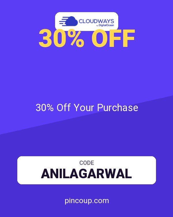 Cloudways coupon: 30% Off Your Purchase