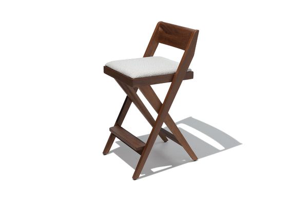 Compass Counter Stool White Boucle at Industry West