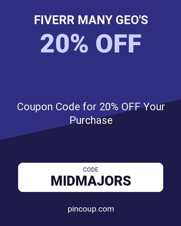 Fiverr Many GEO's: Coupon Code for 20% OFF Your Purchase