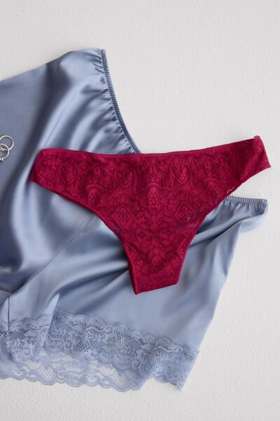 Intimissimi Microfiber Lace Brazilian Woman Pink Size 3