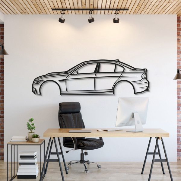 2008 E90 M3 Metal Car Wall Art - MT0363 - 32" - 80 cm at Modello Turbo LLC