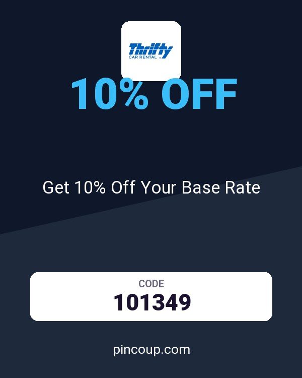 Thrifty Rent-A-Car System, Inc. coupon: Get 10% Off Your Base Rate