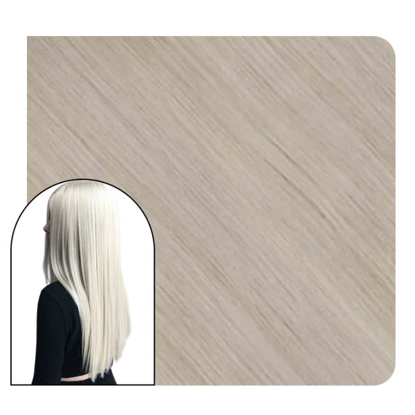 Remy Hair Weave Style Sew in Hair Extensions White Blonde Color #1000 - 18 inch at Ugeat Hair Official