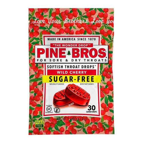 Pine Bros., Sore Throat Softish Drops Wild Cherry Sugar Free, 30 Count at Herbspro