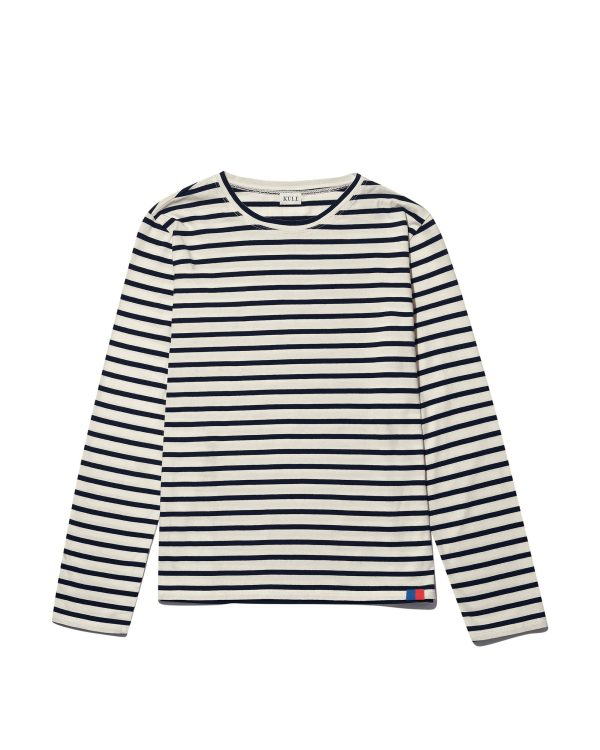 The Striped Modern Long - Cream/Navy at Kule