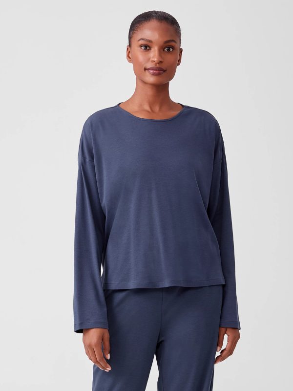 Cozy Organic Cotton Interlock Box-Top at EILEEN FISHER