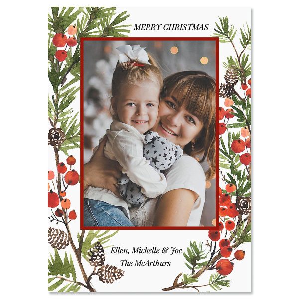Holiday Berry Photo Christmas Cards - 20 Count at Colorful Images