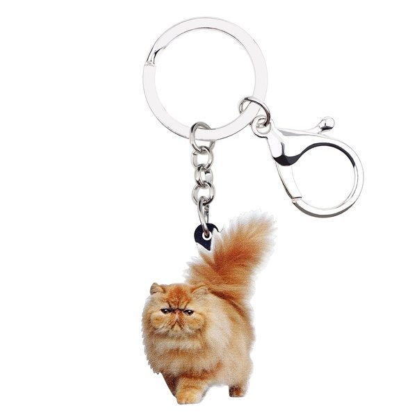 Acrylic Brown Fatty Fluffy Cat Keychains Animal Jewelry For Women Girls Teen Key Chains Ring Handbag Car Charms Pet Accessories at Wish US & CA
