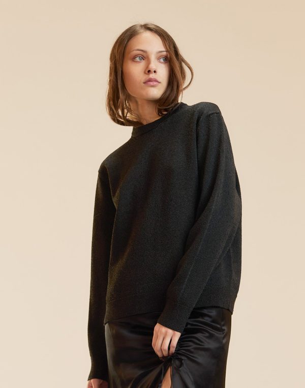 Metallic Knit Crewneck at Cynthia Rowley
