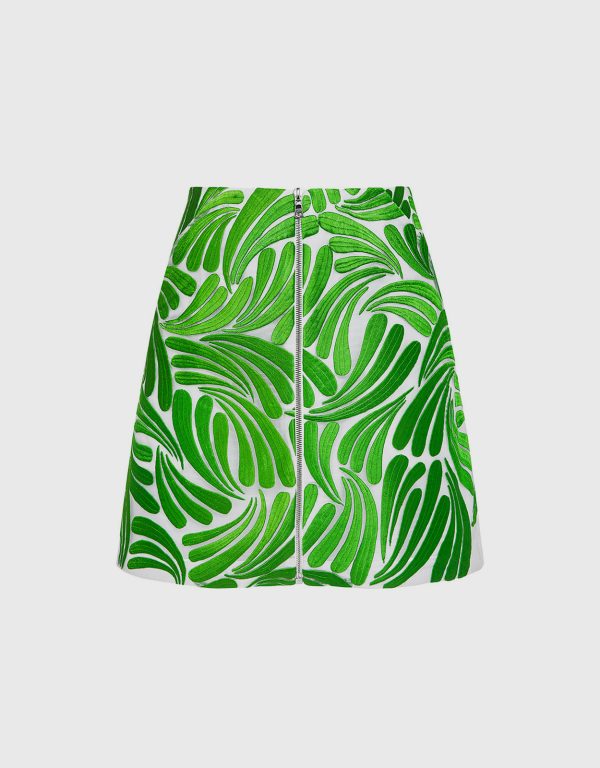 Markus Lupfer Dora Embroidered Mini Skirt - L at IFCHIC
