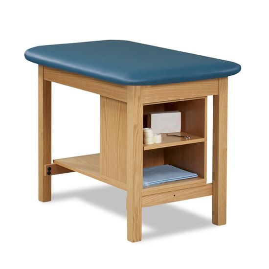 Clinton Taping Table with End Shelf - 30 inches - Slate Blue at MFI Medical