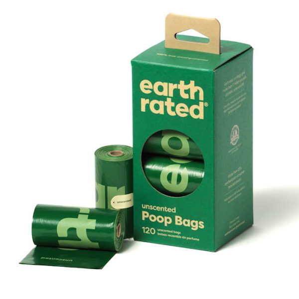 Earth Rated Unscented Leakproof Dog Poop Bags on 8 Single Refill Rolls, 120 Count, Green at PETCO Animal Supplies