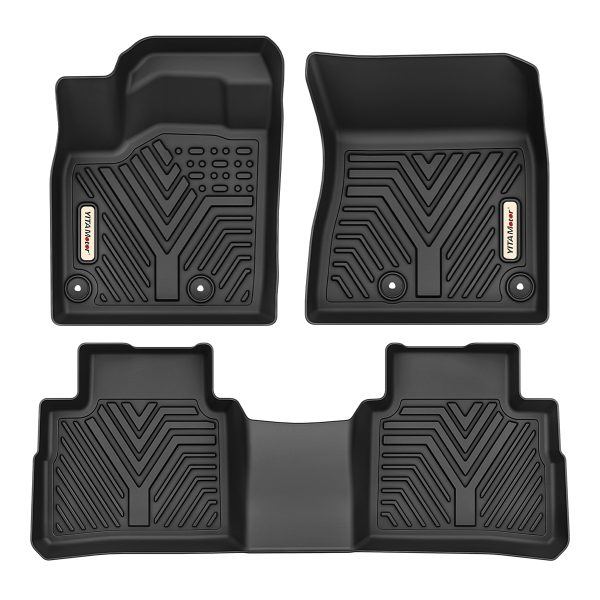 All-Weather Floor Mats for 2021-2026 Nissan Rogue, TPE 1st & 2nd Row Car Floor Liners, Slush Protection, Black at Oedro