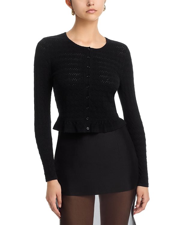 Aqua Pointelle Cardigan Sweater - Exclusive at Bloomingdales