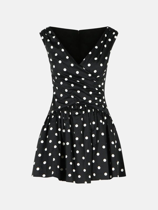 SELF PORTRAIT 'Polka Dot' Black Cotton Dress at VALICO