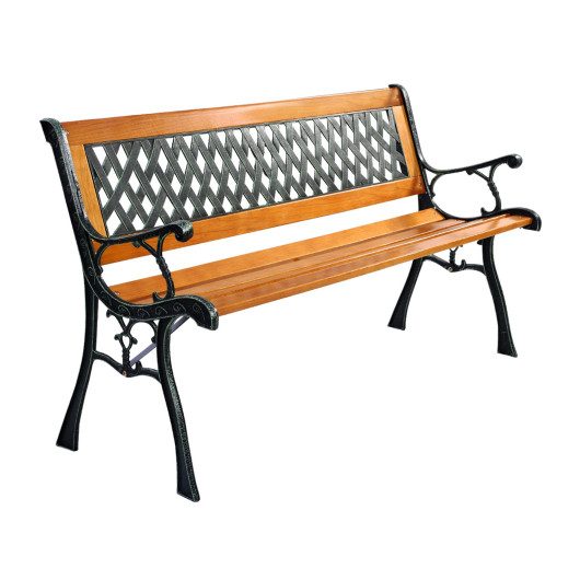 Outdoor Cast Iron Patio Bench at Costway