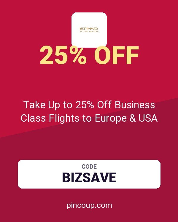 Etihad Airways coupon: Take Up to 25% Off Business Class Flights to Europe & USA