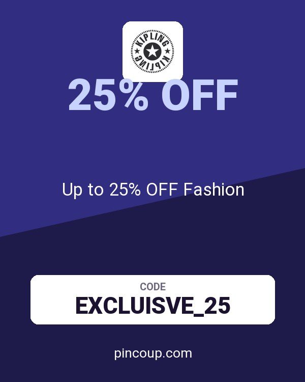 Kipling coupon: Up to 25% OFF Fashion