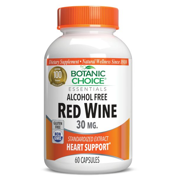 Red Wine Extract 30 mg - Heart Support Supplement - 60 Capsules at Botanic Choice