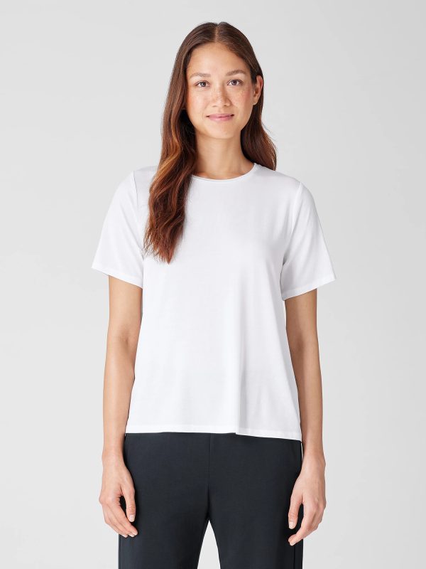 Fine Jersey Crew Neck Tee at EILEEN FISHER