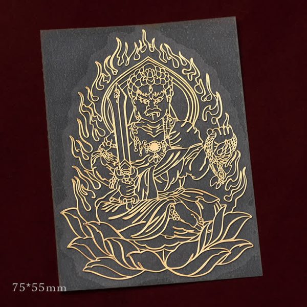 Buddha Stones 12 Chinese Zodiac Blessing Wealth Fortune Phone Sticker - Rooster-Acalanatha / Large at buddhastoneshop