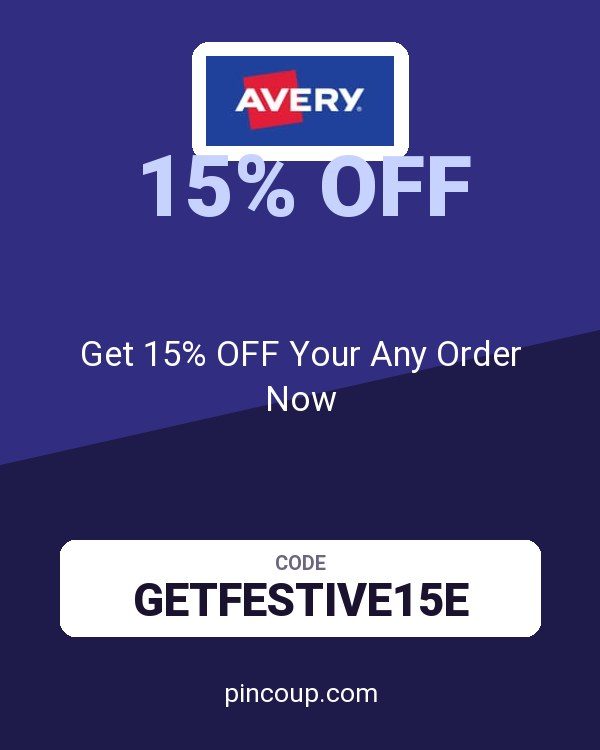 Avery coupon: Get 15% OFF Your Any Order Now
