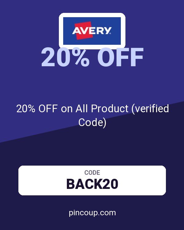 Avery coupon: 20% OFF on All Product (verified Code)