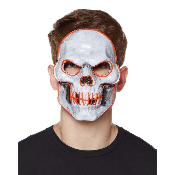 Doom EL Wire Light-Up Skeleton Half Mask - Spirit Halloween at SpiritHalloween.com