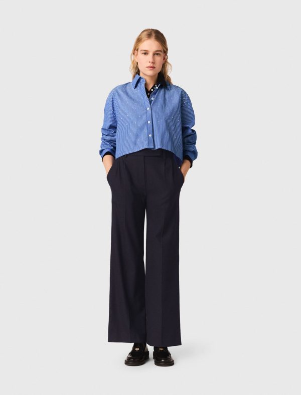 Wide-leg suit trousers at Maje