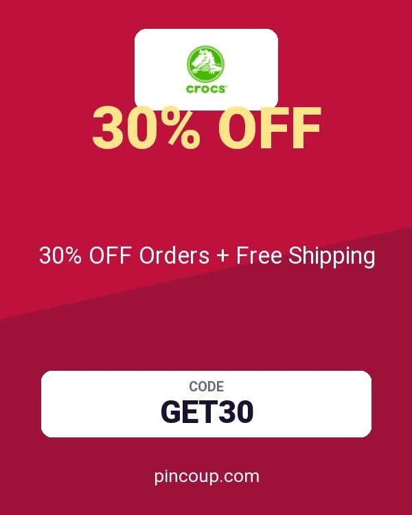 Crocs coupon: 30% OFF Orders + Free Shipping