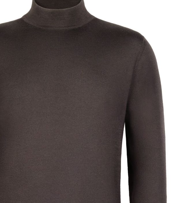 Falconeri Long-Sleeved Cashmere Mock Sweater Man Fondente Tc Size 54