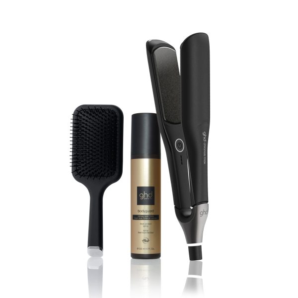 ghd Chronos Max Best Wide Plate Flat Iron (2 Inch Plate) In Black Bundle, Black Bundle Set