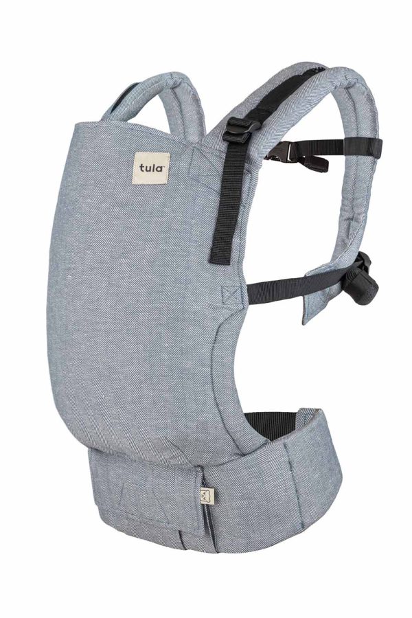 Storm Blue - Linen Free-to-Grow Baby Carrier at Baby Tula