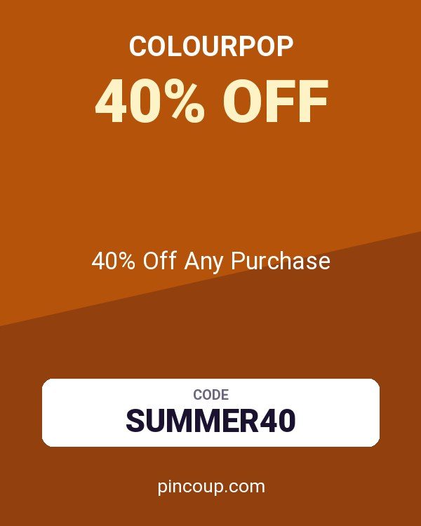 Colourpop coupon: 40% Off Any Purchase