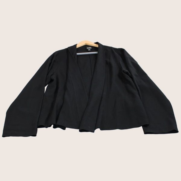 Eileen Fisher Merino Wool Sweater Women L Black Shawl Collar Open Lightweigh Cardigan Knit V-Neck Breathable Lightweight Relaxed Workwear, Women's at Grailed