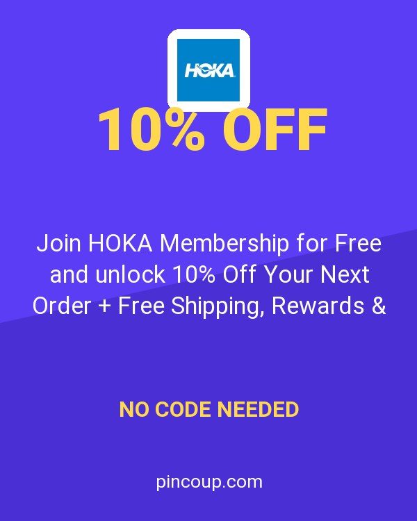 Hoka One coupon: Join HOKA Membership for Free and unlock 10% Off Your Next Order + Free Shipping, Rewards & More