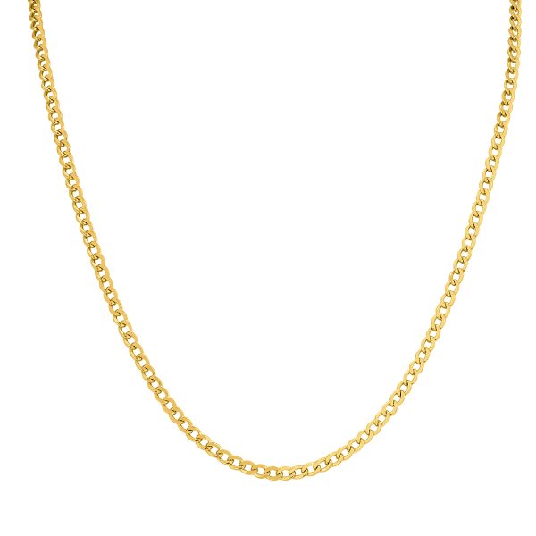 14K Yellow Gold Filled 3.3MM Curb Link Chain with Lobster Clasp - 18 INCH at Szul.com