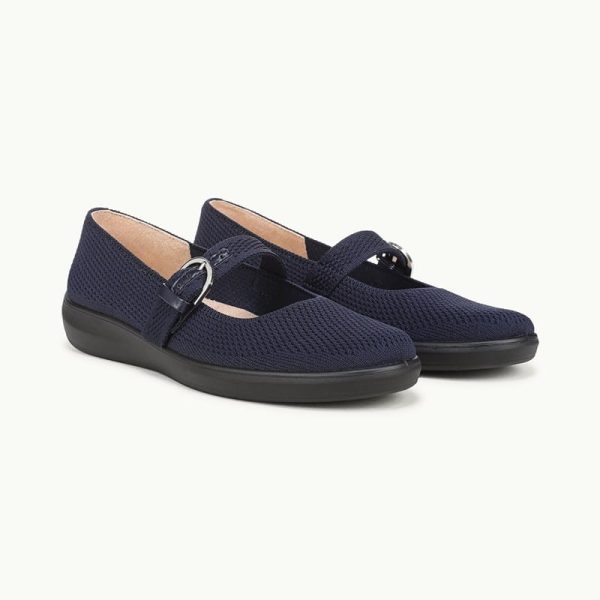 LifeStride Nuevo Mary Jane Flat Shoes (Sapphire Blue Knit Fabric) 11.0 M